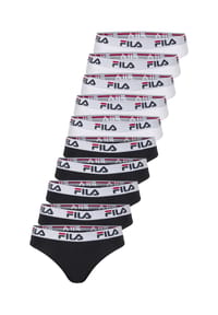 FILA - Brazilian-Slip Logo 10er-Pack mit elastischem Bund und Markenlogo - Black-White
