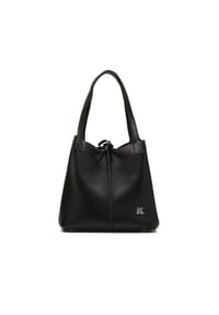 ONE ELEMENT - Gestufte schwarze Handtasche aus weichem Leder - Schwarz