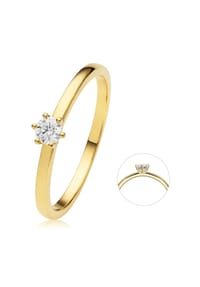 ONE ELEMENT Timeless Diamonds - 0.15 ct Diamant Brillant Ring aus 585 Gelbgold - gold