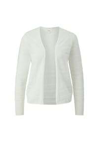 s.Oliver - Strickjacke, Rollsaum, für Damen - 0210  WHITE