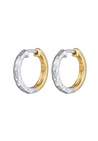 elli. - Ohrringe Creolen Struktur Bicolor Für Damen 925 Silber - Zweifarbig