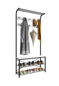 VCM. - Schuhregal | Maße ca. H. 190 x B. 90 x T. 30 cm | Kleiderständer im Industrie Style Design | Garderobe - Taliro - Honig-Eiche