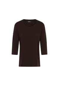olsen - Shirt mit Rundhalsausschnitt und 3/4-Ärmeln - Coffee Bean