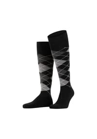 Burlington - Preston Kniestrümpfe, Argyle-Muster, Burlington-Clip, für Herren - BLACK-SAHARA