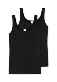 SCHIESSER - Modal Essentials Unterhemd, 2er-Pack, Single-Jersey, für Damen - 000 SCHWARZ
