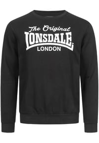 LONSDALE™ - Herren Rundhals Sweatshirt normale Passform BURGHEAD - Black/White