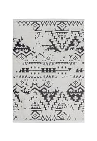 Kayoom - Wohnzimmer Teppich – Kurzflorteppich Agadir 110 in weiß - schwarz - weiß - schwarz