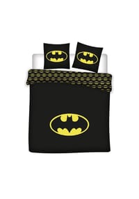 Batman - Batman 3-teiliges Bettwäsche-Set – 1x Deckenbezug (240x220) & - Schwarz 240X220CM+2X63X63 CM