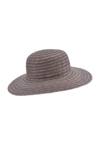 SEEBERGER - Strohborte Flapper mit Ripseinsatz 55546-0 - carbon