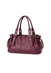 collezione alessandro® - Schultertasche Bergamo aus echtem Leder, Made in Italy - bordeaux