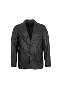 MADDOX - Herren Lederjacke Sakko Lammnappa schwarz - schwarz