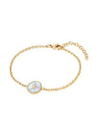 VALERO PEARLS - Damen Armband aus Edelstahl in Gelbgold mit Preciosa und Perlmutt - gelbgold