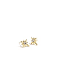 Adelia's - Ohrstecker mit Sternschnuppen-Motiv aus Edelstahl und Strass - goldfarben