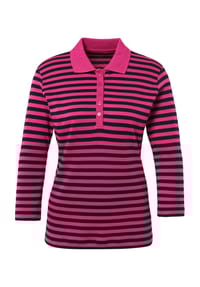 GALERIA - Poloshirt "Tilda", 3/4-Arm, Pima-Baumwolle, für Damen - BLACK-WHITE