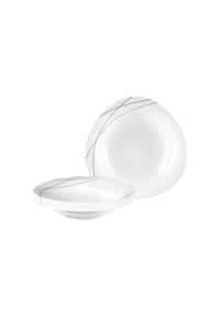 Seltmann Weiden Suppenteller Trio Highline ø 23,6 cm 6er Set weiß-grau - TRIO - weiß-grau