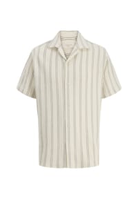 JACK & JONES - Hemd COBA STRIPE RESORT Kurzarmhemd - weiß