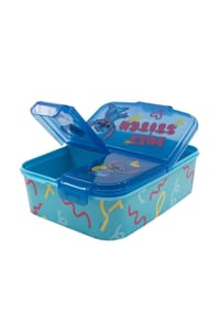 Disney - Disney Lilo & Stitch Kinder Brotdose – Lunchbox mit 3 Fächern - Blau 6,7x16,5x19,5 cm