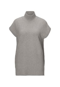 MADELEINE - Ärmelloser Stehkragen-Pullover - grau / melange