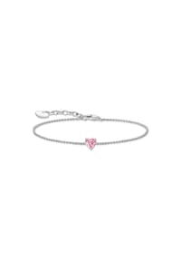 Thomas Sabo Essentials - Armband mit pinkfarbenem Zirkonia-Herz - silberfarben