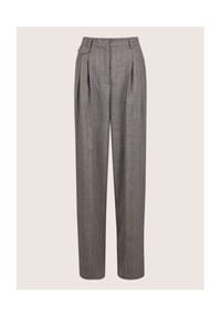MADELEINE - Bundfalten-Hose - grau / espresso / melange