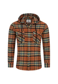 Rock Creek - Hemd Kariertes Hemd mit Kapuze Regular Fit - Braun
