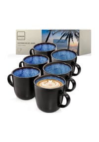 SÄNGER Steingut Geschirrserie Aruba - Aruba - Blau - Espressotassen Set Aruba 12 teilig