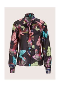 MADELEINE - Farbenfrohe Dschungel-Print Bluse - schwarz / multicolor