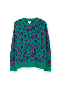 KITE - Damen Piddletrenthide Strickpullover Leopard Bio-Baumwolle - grün