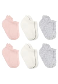bistyle® - Baby-Sneaker-Socken Basic 6er-Pack, GOTS-zertifiziert, hoher Baumwollanteil - Blau/Ecru/Grau