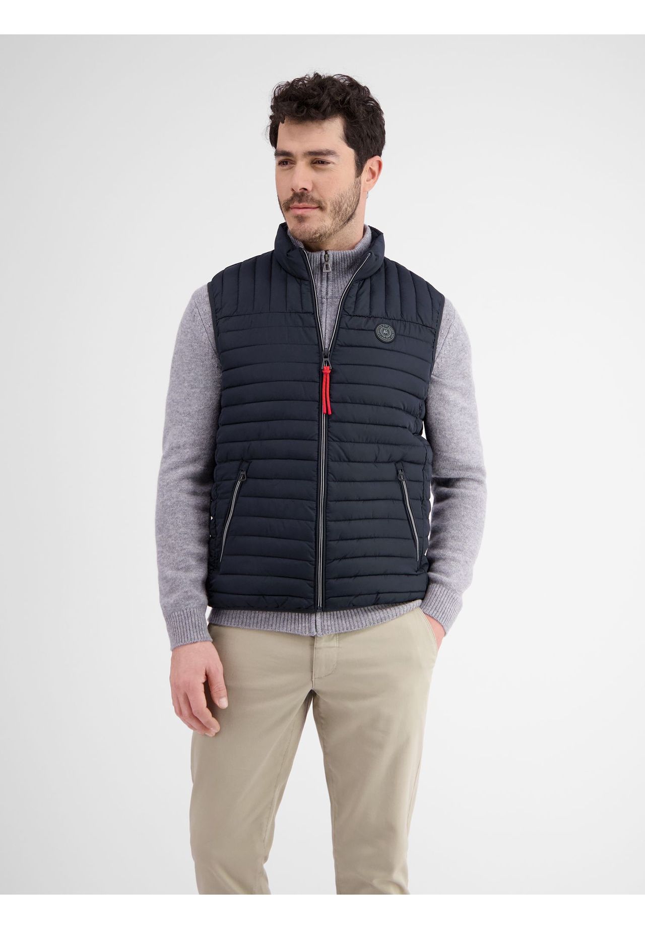 Lerros Steppweste, Stehkragen, Patch, FüR Herren, Blau, Xxl
