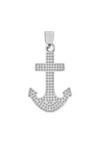 Adelia's - Damen Anhänger Anker aus 925 Silber mit Zirkonia - Silber