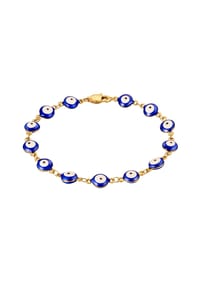 TRUE REBELS - Armband Edelstahl gelbgold Emaille blau - gelbgold