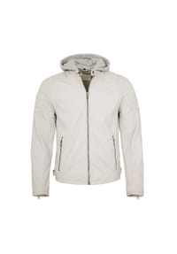 Mauritius LEATHERWEAR - Herren Lederjacke Bikerjacke Lammnappa offwhite - off-white