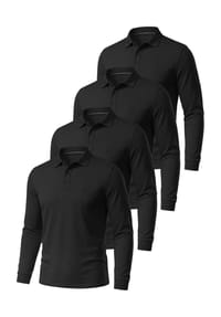 normani® - 4er Set Herren Langarm Poloshirt Lyroe - Anthrazit