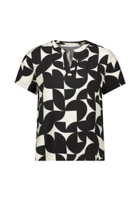 BETTY & CO - Schlupfbluse kurzarm - Schwarz/Weiß