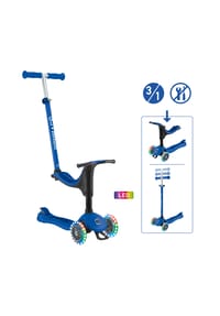 GLOBBER - GO-UP SPORTY LIGHTS dunkelblau, mit Leuchtrollen - blau