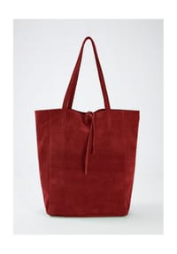 GALERIA - Shopper, Veloursleder, für Damen - ROT D 17