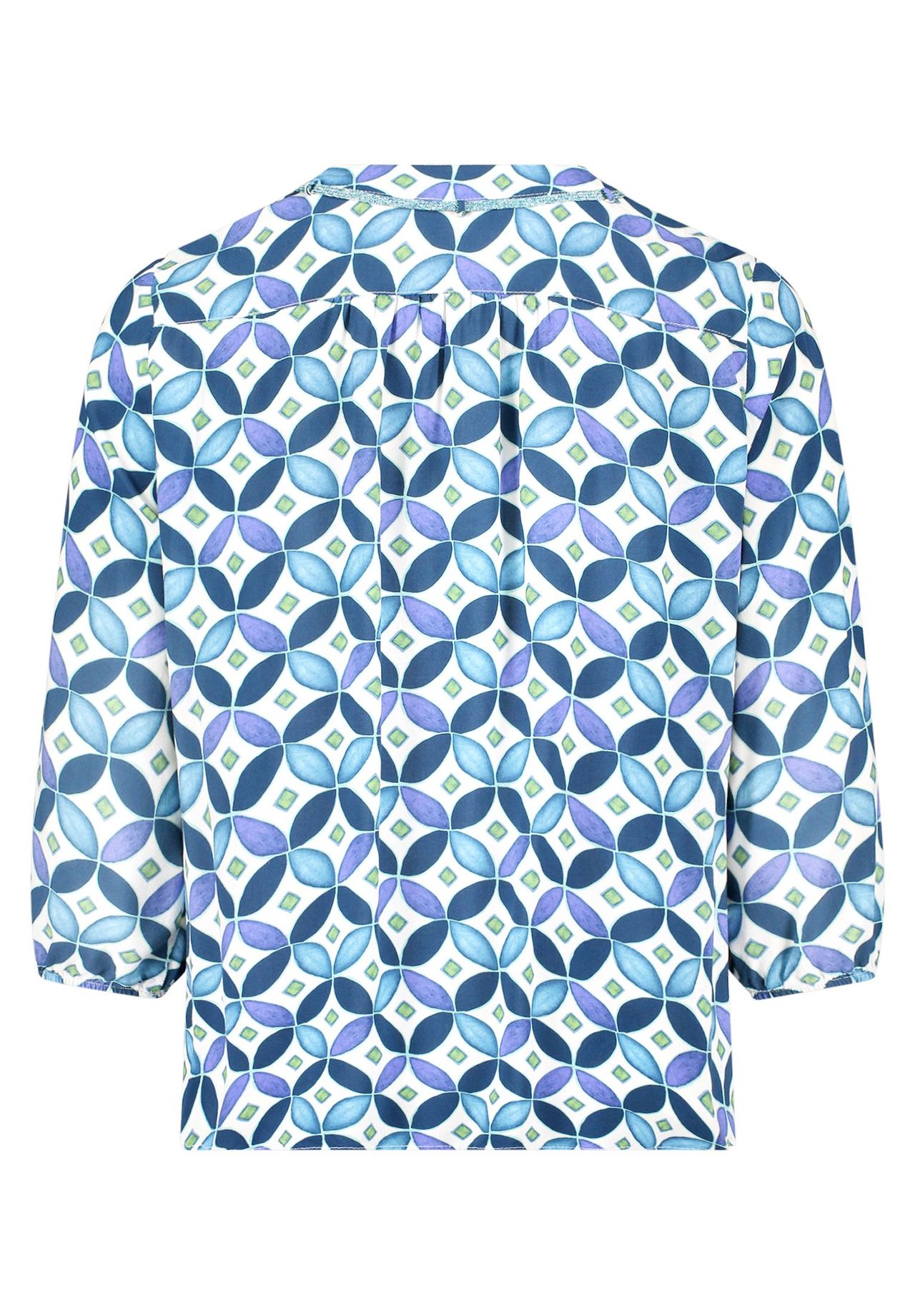 Cartoon Blusenshirt Mit SchnüRung, Blau, 34