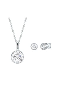 Rafaela Donata - Damen Set (Kette+Ohrringe)  aus 925/- Sterling Silber in Silber mit verziert mit Kristallen von Swarovski® - silber