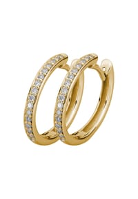 LYOMI - Klappcreolen 585/- Gold 30 Diamant Lab Grown 0,19ct. - gelb