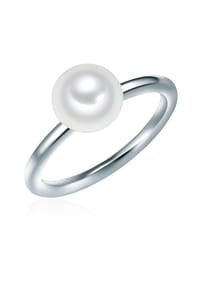 VALERO PEARLS - Damen Ring aus 925/- Sterling Silber in Silber mit Süßwasser-Zuchtperle - silber