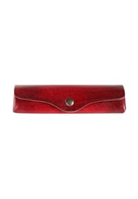 MIKA Lederwaren - Brillenetui Leder 15 cm - blau
