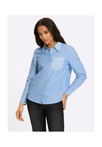 heine - Bluse - himmelblau-ecru-gestreift