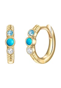 GLANZSTÜCKE MÜNCHEN - Damen Ohrringe aus 925/- Sterling Silber in Gelbgold mit Türkis (rek.) - gelbgold