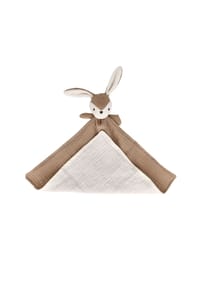 maximo® - Kuscheltuch Hase, Cord mit  Musselinstoff - nomad/wollweiß