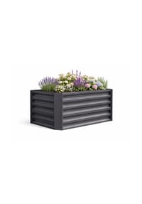 VCM. - Metall Hochbeet rechteckig | stehender Pflanzkasten | Gartenbeet für Garten Terasse | Pflanzbeet H. 60 x B. 180 x. T. 90 cm | Galdo XL - Schwarz