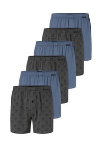 SCHIESSER - Boxershorts 6er Pack Single Jersey - Blau / dunkelblau