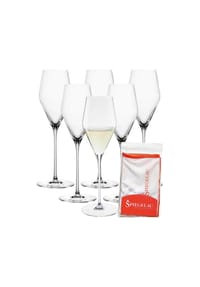 SPIEGELAU Champagnergläser + Poliertuch Definition 250 ml 6er Set transparent - DEFINITION - transparent