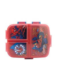 MARVEL - Spiderman Kinder Brotdose XL – Lunchbox mit 3 Fächern & tollem Design - Rot 8x13,5x18 cm