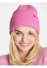 LIEBLINGSSTÜCK - Damen Strickmuetze aus Woll-Mohair-Mix - 824-raspberry rose
